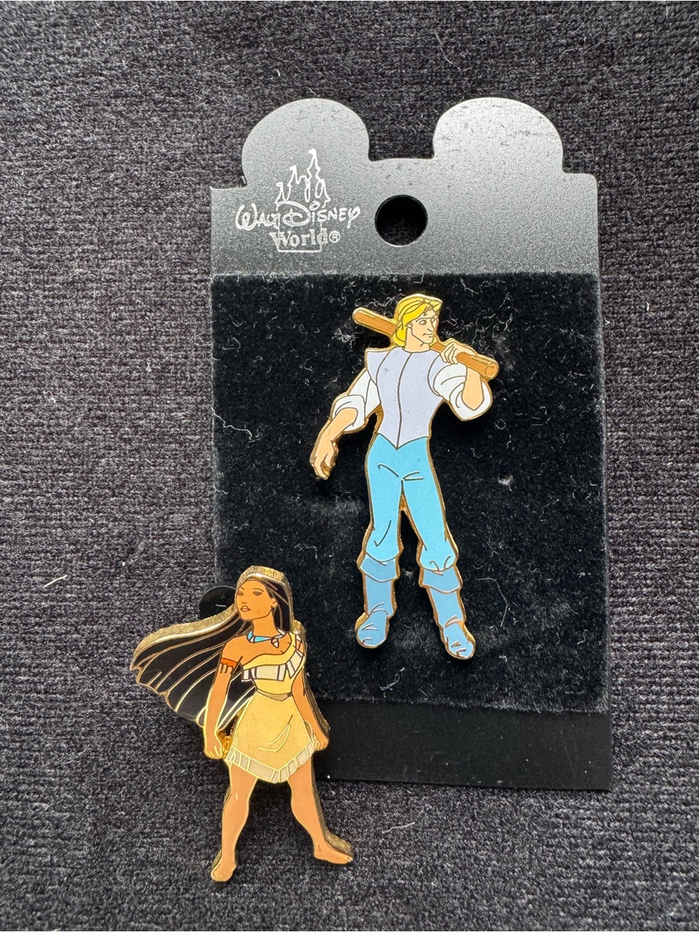 Disney Pocahontas & John Smith Enamel Trading Pins Vintage 2000s
